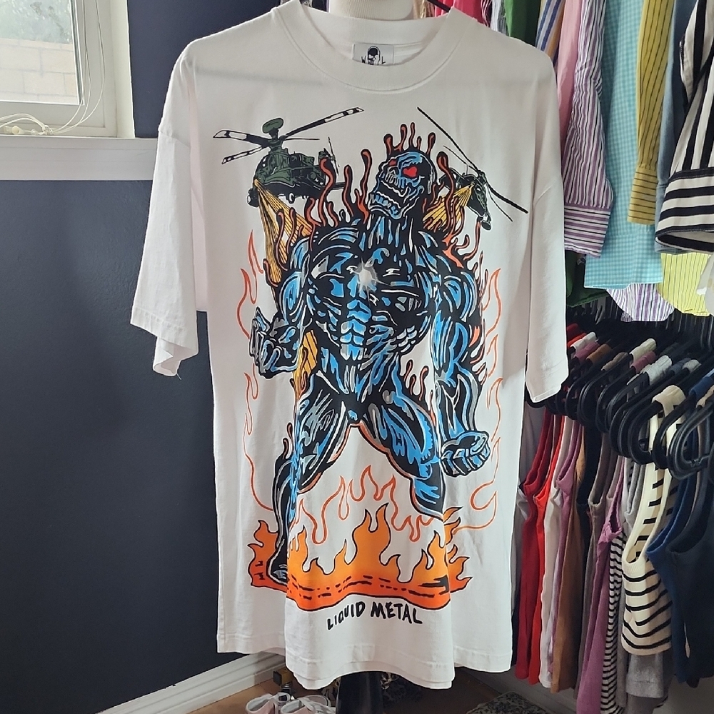 Warren Lotas Graphic White T-Shirt NWOT
